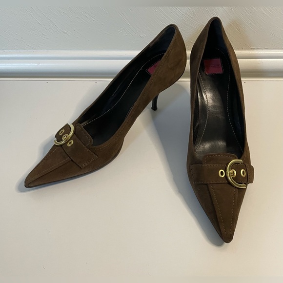 COACH Brown Suede Pointed Toe Pumps, Size 10B - Picture 7 of 13